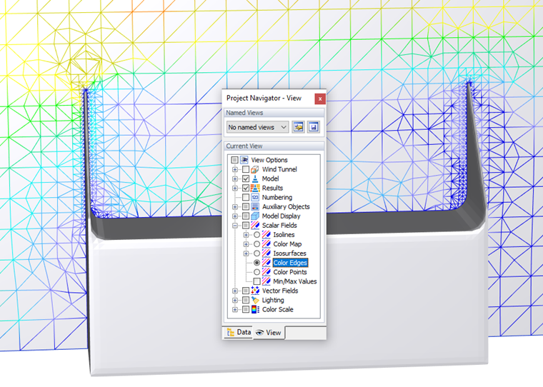 Color Edges Display of Velocity Field